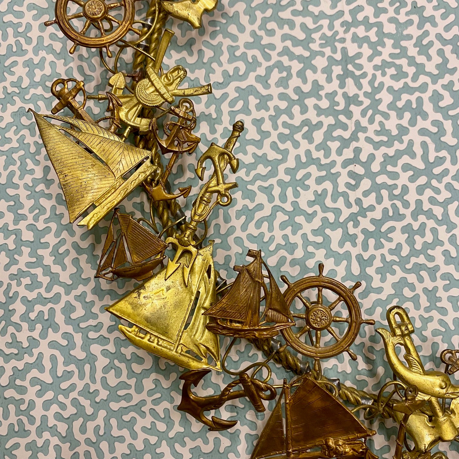 Vintage Brass Nautical Wreath