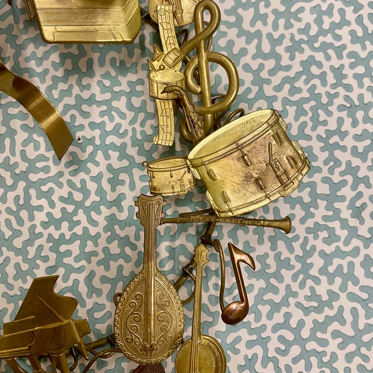 Vintage Small Brass Musical Wreath