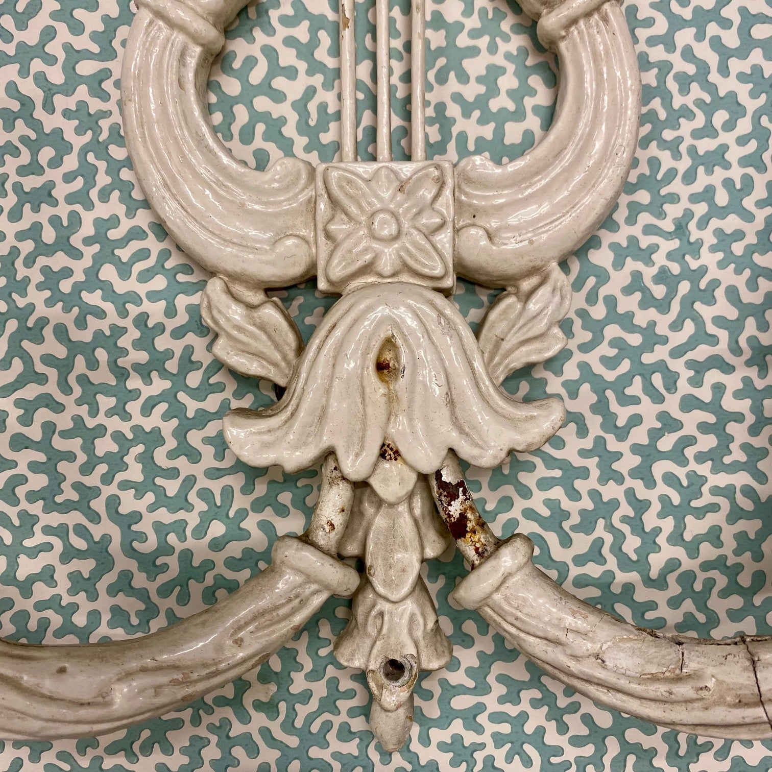Trio Vintage White Painted Sconces