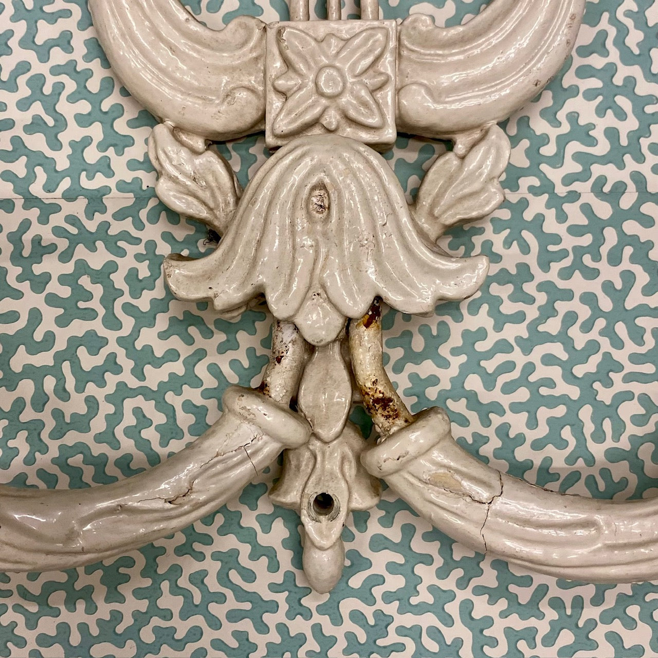 Trio Vintage White Painted Sconces