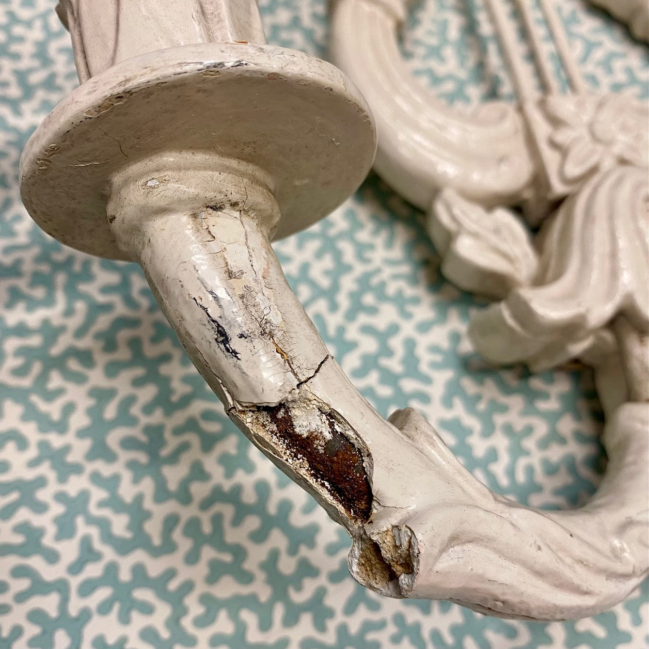 Trio Vintage White Painted Sconces