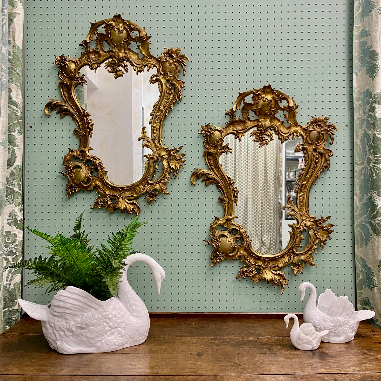 Pair of Victorian Gilt Bronze Mirrors c.1880
