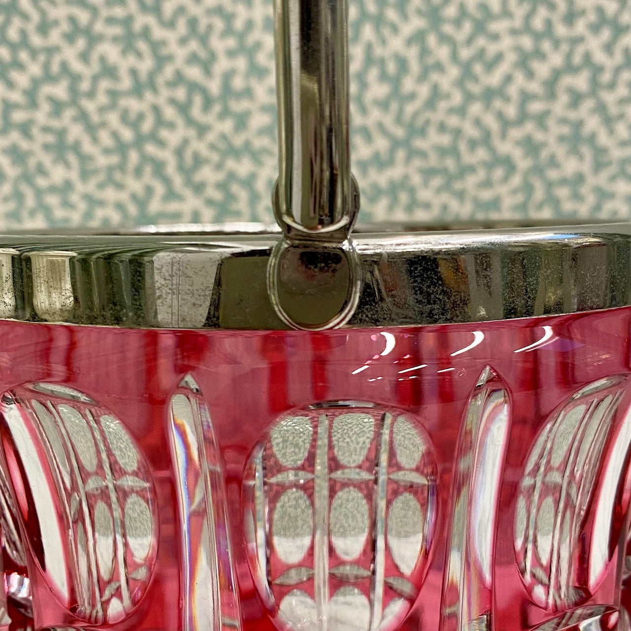 1950'S Val St Lambert Pink Crystal Ice bucket