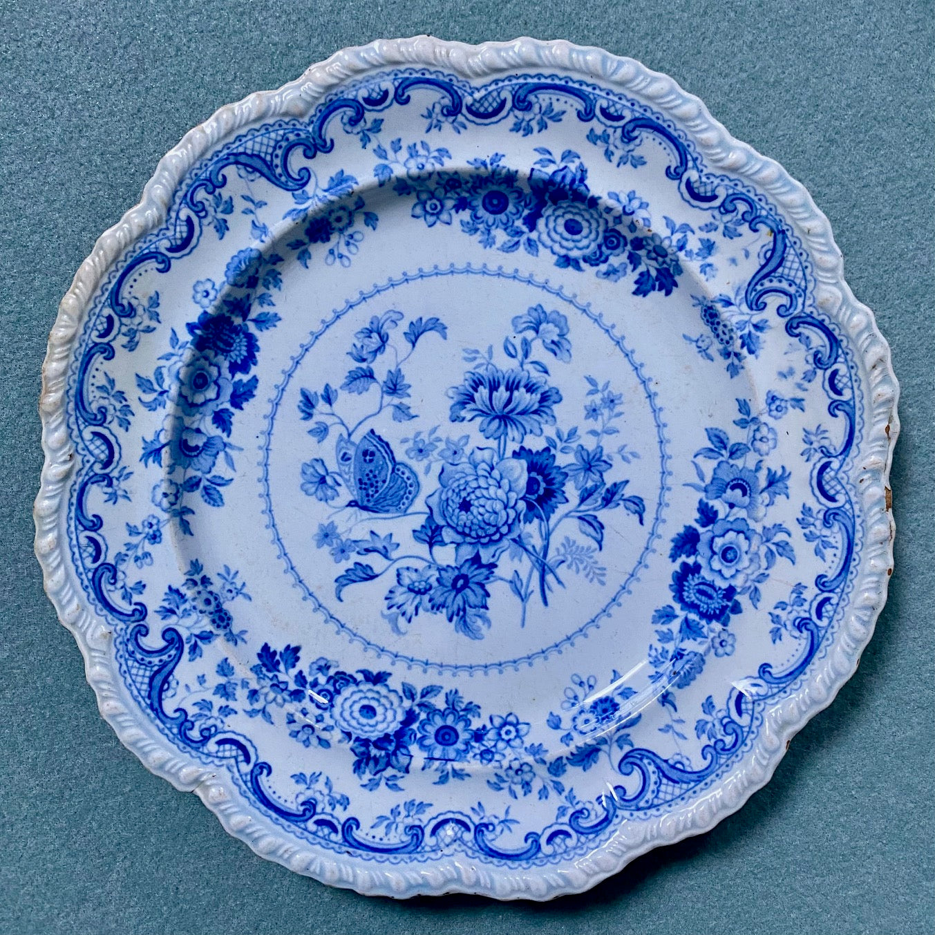 Large Antique Blue & White Wall Display