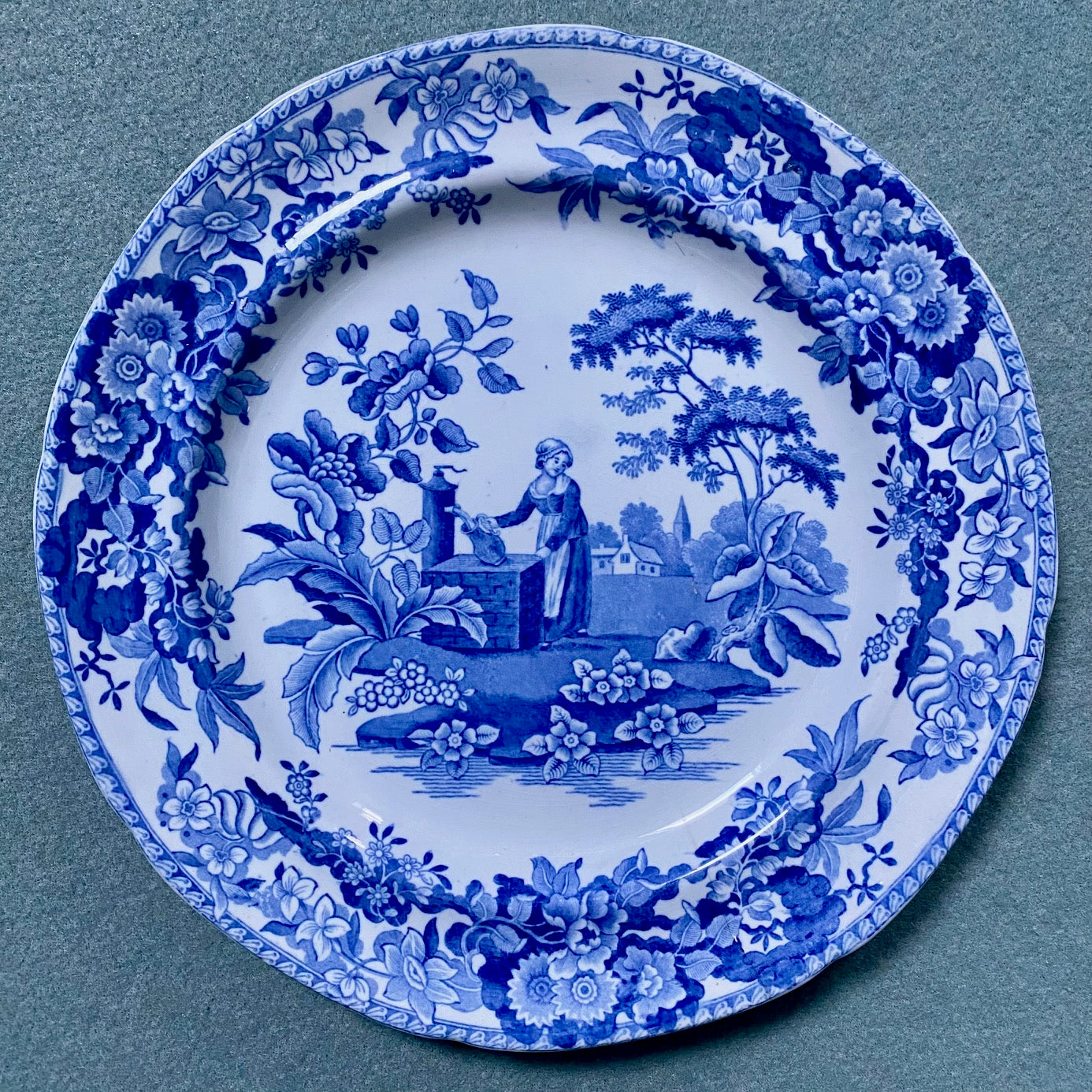 Large Antique Blue & White Wall Display