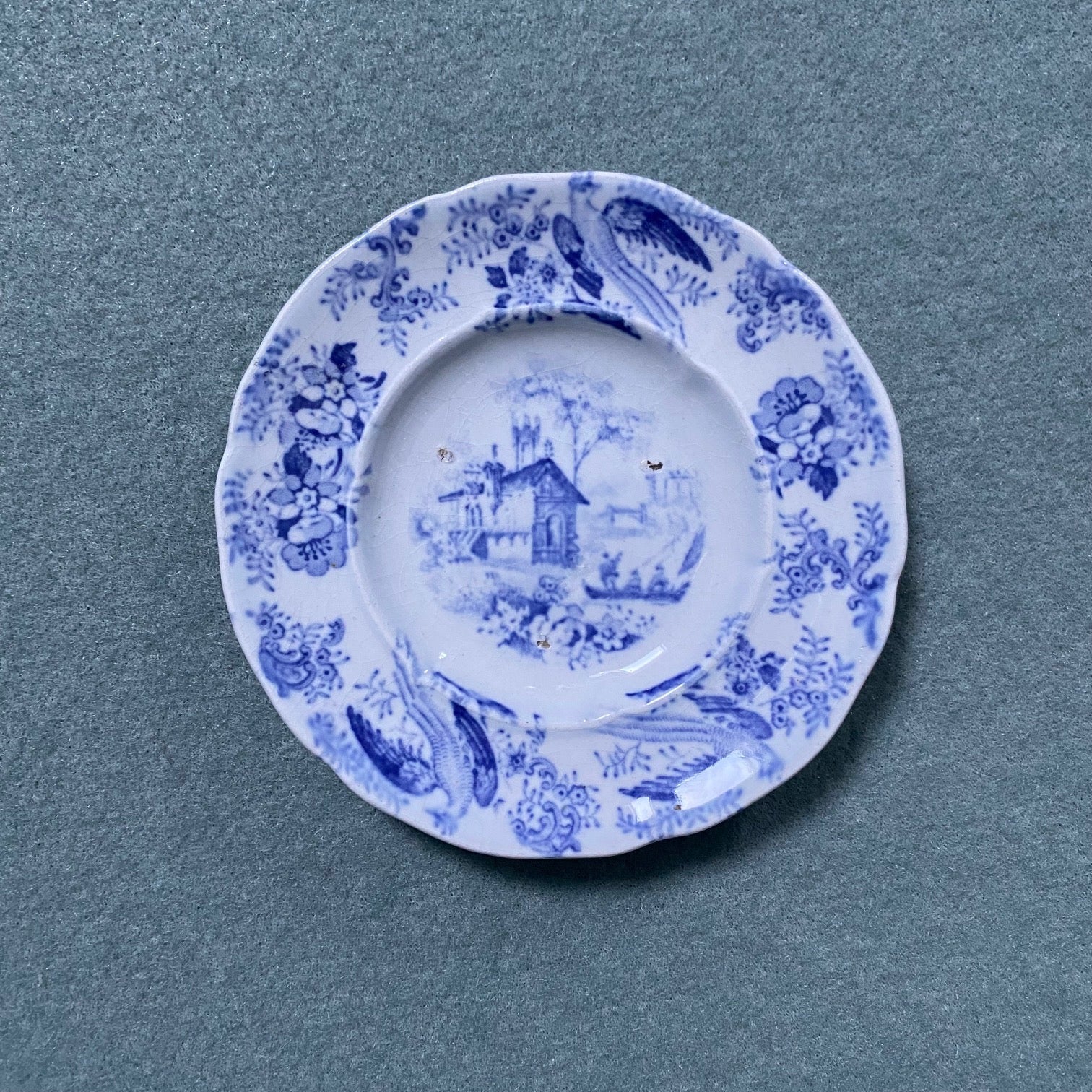 Large Antique Blue & White Wall Display