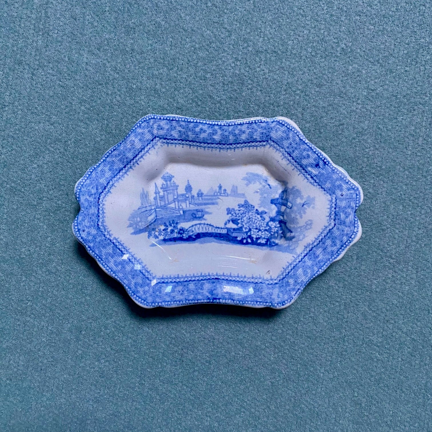 Large Antique Blue & White Wall Display