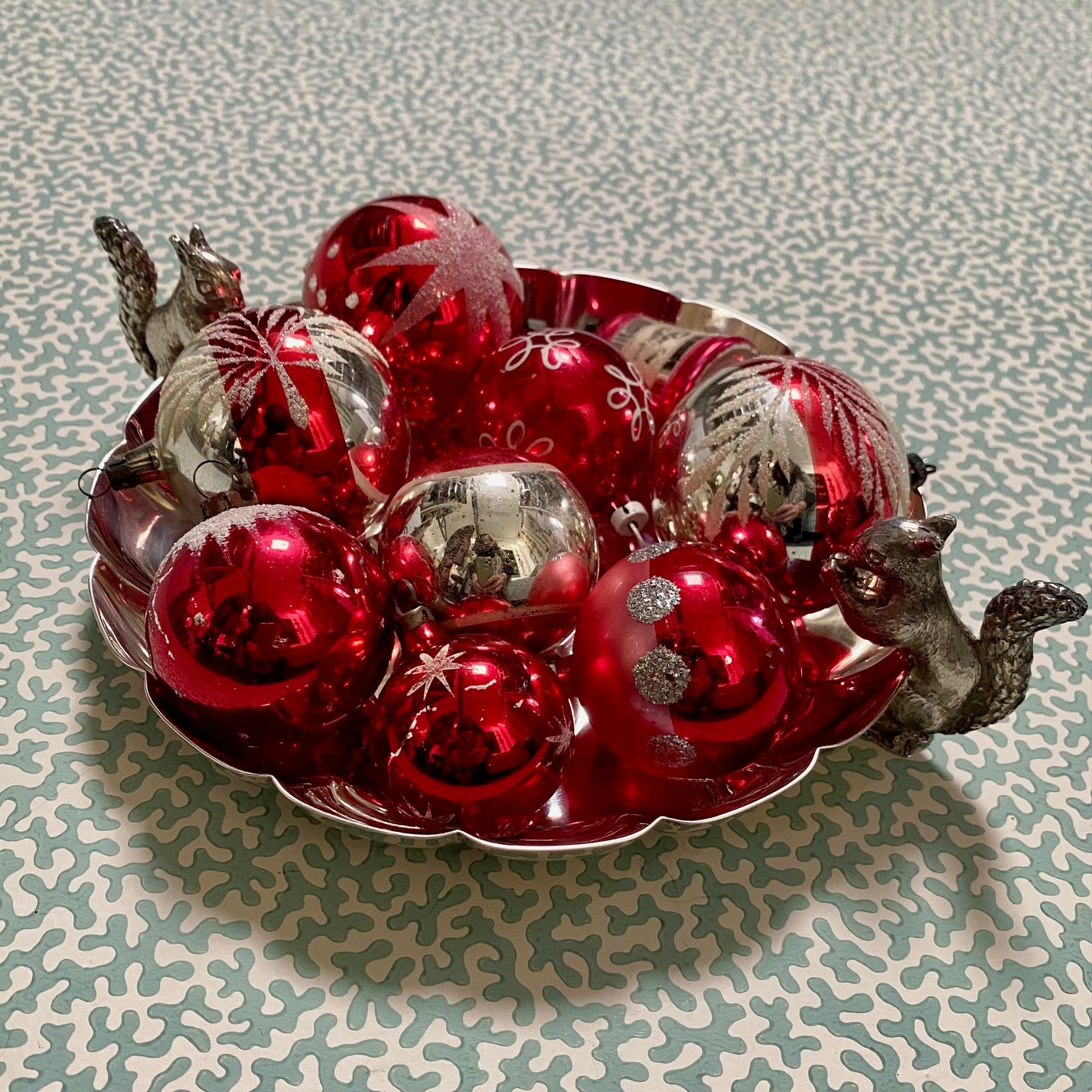 Vintage Red Mercury Glass Baubles