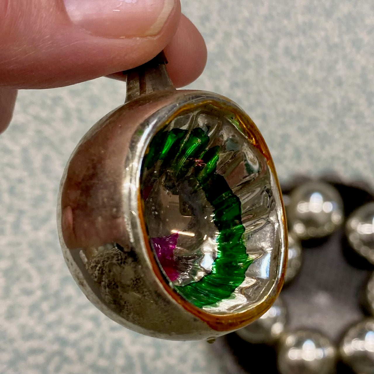 Beautiful Vintage Reflector Glass Christmas Tree Ornaments Set of 8