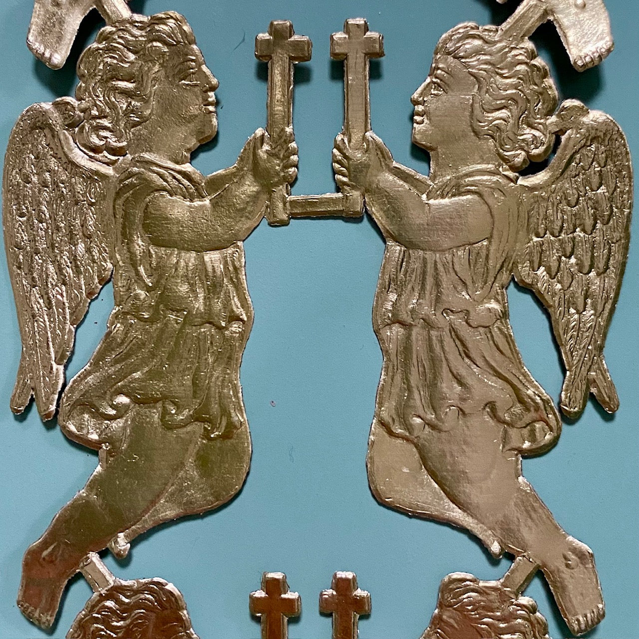 Set 9 Sheets Vintage Gold Foil Angel Cutouts