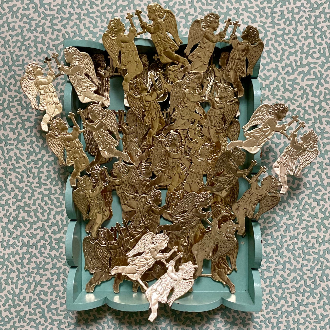 Set 9 Sheets Vintage Gold Foil Angel Cutouts